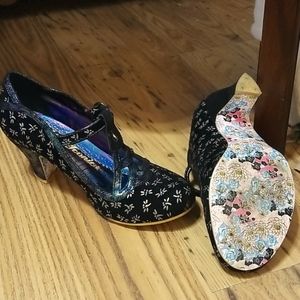 Low Heel Black Suede Dragon Fly Dress Shoe